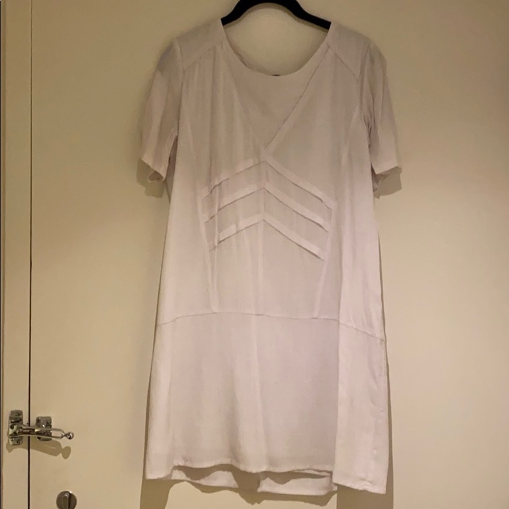 Linen-ish White T-shirt dress